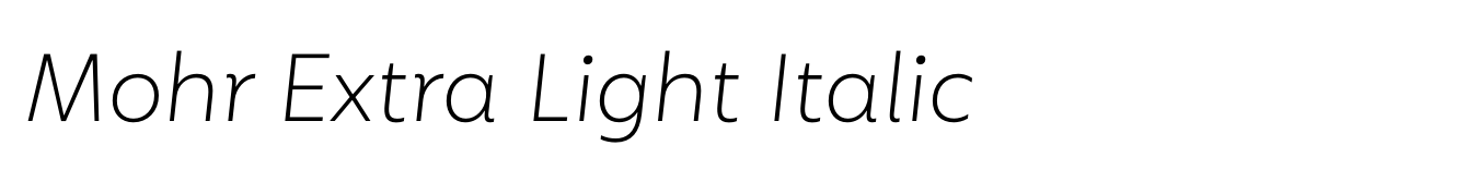 Mohr Extra Light Italic